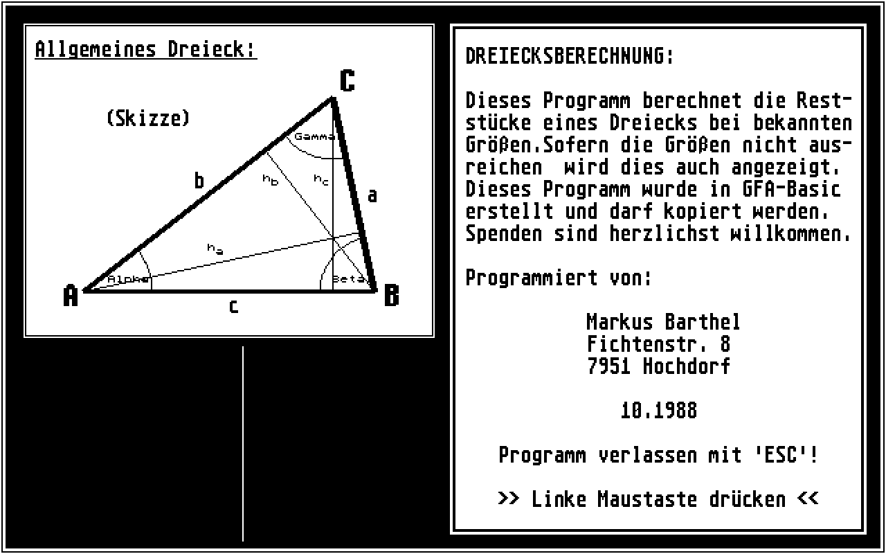Dreiecksberechnung